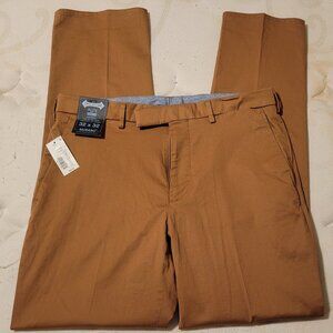 NWT $69.50 Murano Alex Slim Fit Stretch Solid Tan Chino Khakis Mens 32x32
